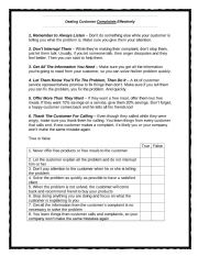 English Worksheet: Customer service