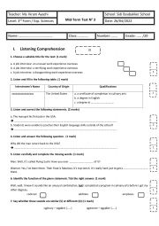 3rd Form - Experimental Sciences - Mid-Term Test n 3