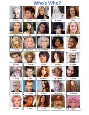 English Worksheet: slightly advanced who�s who - describing people 