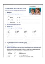 English Worksheet: DESCRIBING FOOD