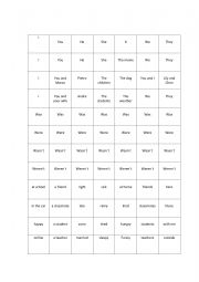 English Worksheet: was/were cards