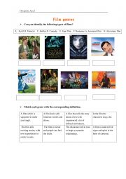 English Worksheet: film genres