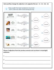 English Worksheet: negative prefixes