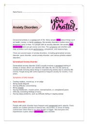 Anxiety Disorders: Generalized Anxiety Disorder and Panic Disorder