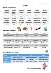 English Worksheet: Sports equipment