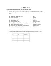 English Worksheet: School places