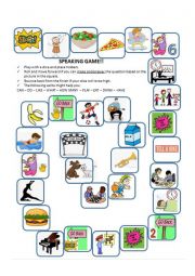 English Worksheet: Speaking Board Game