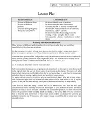 Food and Cooking Lesson Plan