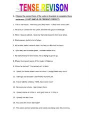 English Worksheet: PRESENT -PAST -FUTURE
