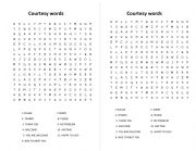 English Worksheet: Courtesy words word search 
