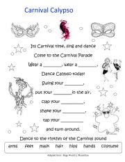 English Worksheet: Carnival - Complete a song