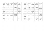 English Worksheet: Five-in-a-row Game - Bucket List