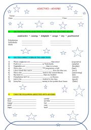 Adjectives & Adverbs Worksheet