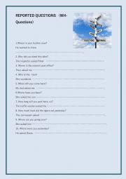 English Worksheet: reported speech
