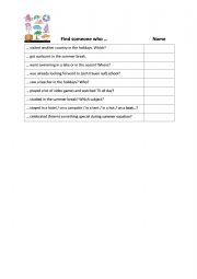 English Worksheet: Find someone who... Holiday Edition