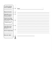 English Worksheet: Upper El Apology letter template