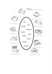 English Worksheet: clothes