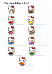 English Worksheet: colour in Kitty�s dress