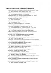 English Worksheet: exercises-developing-professional-networks