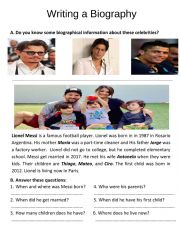 biography writing topics for class 7