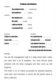 English Worksheet: Solving Problems - Hotel - English for Travelers