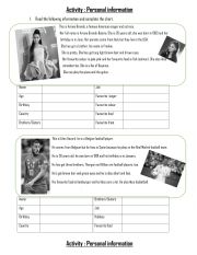 English Worksheet: Ariana Grande and Footballer