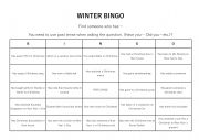 Winter Bingo 