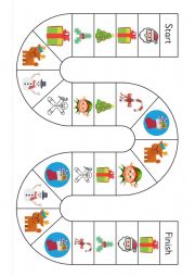 English Worksheet: Christmas board game