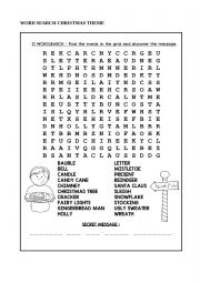 English Worksheet: Merry Christmas Mini Squence 1 2 WORDSEARCH 