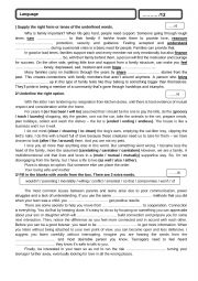 English Worksheet: Mid-term one test 3rd form