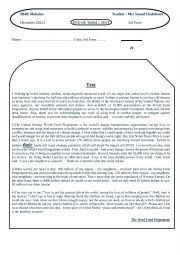 English Worksheet: END OF TERM 1 TEST 3RD FORM