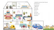 English Worksheet: Label the parts of the house