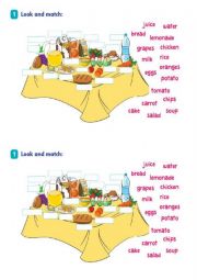 English Worksheet: Food Worksheet 3rd Grade