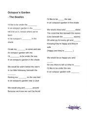 English Worksheet: Octopus Garden