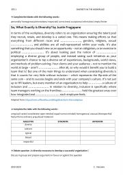 English Worksheet: diversity in the workplace