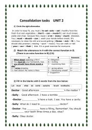 English Worksheet: 6th form Tunisian primary schools: unit 2 consolidation tasks 