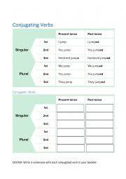 English Worksheet: Conjugating verbs