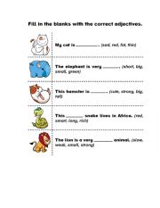 English Worksheet: Adjectives