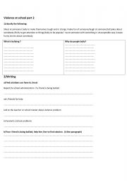 English Worksheet: writing about violence/part 2