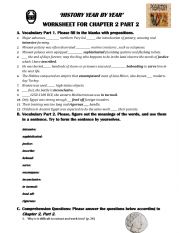 English Worksheet: Chapter 2, part 2 of 