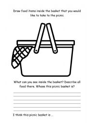 English Worksheet: Writing picnic basket