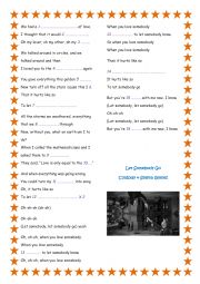 English Worksheet: Listening:Song