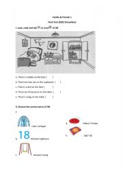 English Worksheet: Family and Friends 1 Final Test