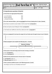 English Worksheet: End term test 1 second form