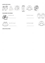 English Worksheet: Clothes