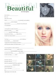 English Worksheet: Beautiful by Christina Aguilera