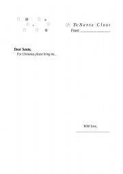 English Worksheet: Letter to Santa Claus