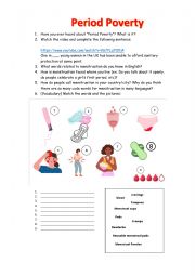 English Worksheet: A lesson on Period Poverty