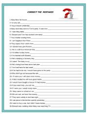 English worksheet: CORRECT THE MISTAKES 2