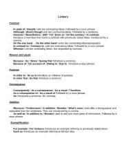 English Worksheet: Linkers